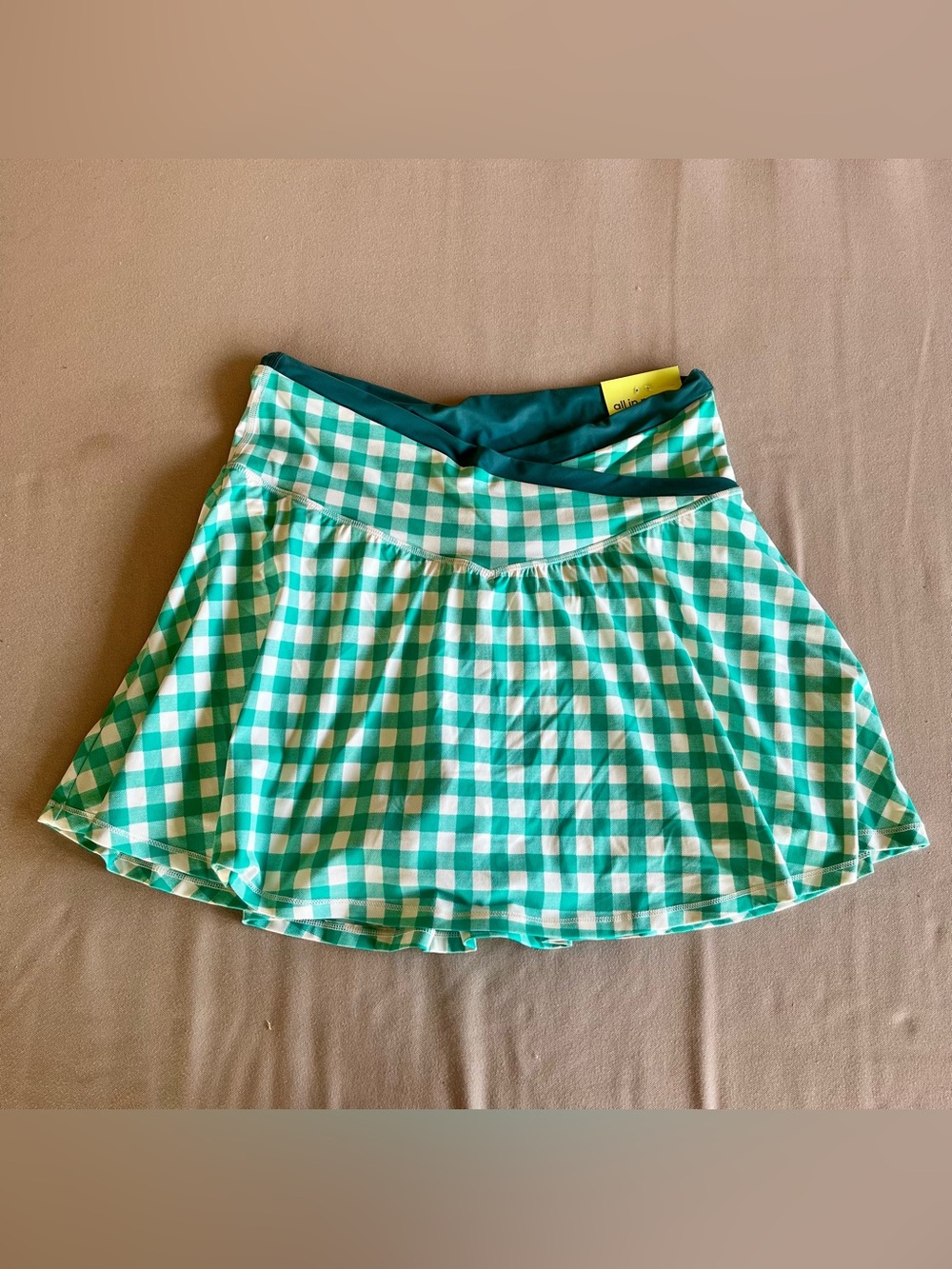 All In Motion Women’s Green Gingham Athletic Skort NWT | Size Large